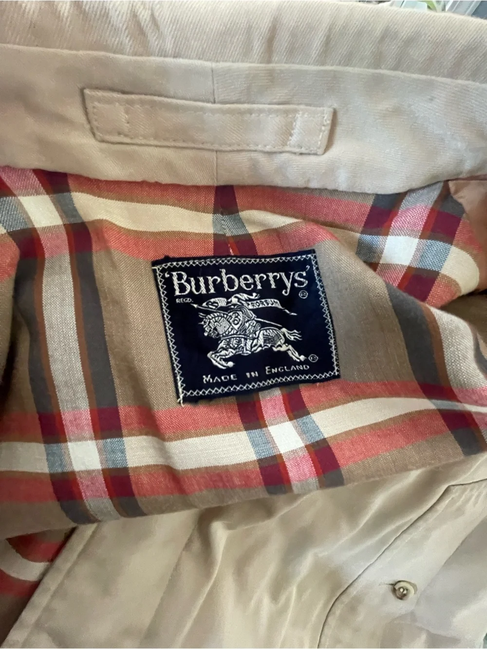 Burberrys Commuter II Vintage Classic Beige Trench Coat Plaid Lining Sz:16 w - Picture 2 of 8